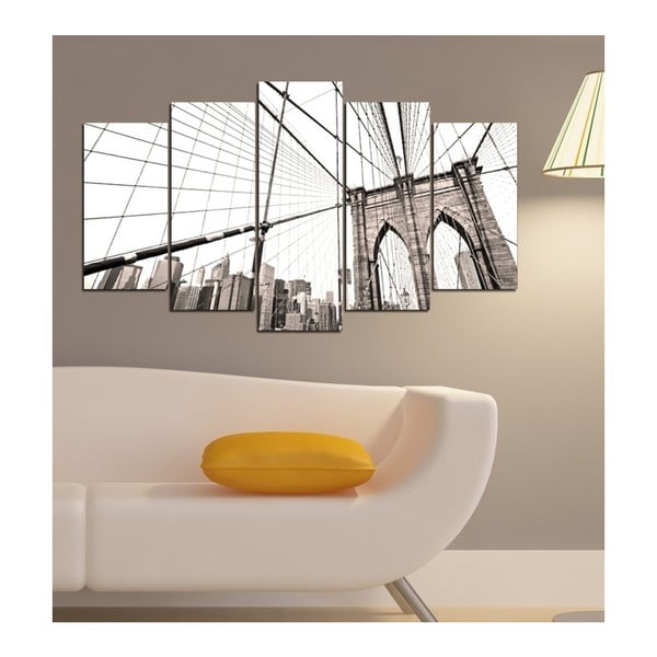 Obraz wieloczęściowy 3D Art Gris Bridge, 102x60 cm-image-1