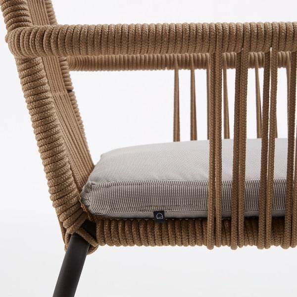 Krzesło ogrodowe ze stalową konstrukcją i sznurkową plecionką Kave Home Samt-image-1