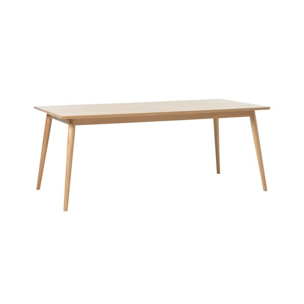 Rozkładany stół z blatem w dekorze dębu w naturalnym kolorze 190x90 cm Barrali – Unique Furniture-image-3