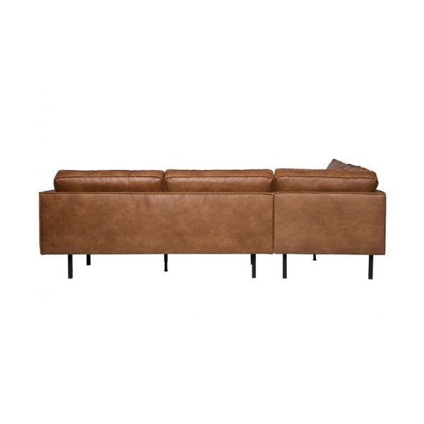 Brązowy narożnik z imitacji skóry (lewostronny/w kształcie litery L) Rodeo – WOOOD-image-4