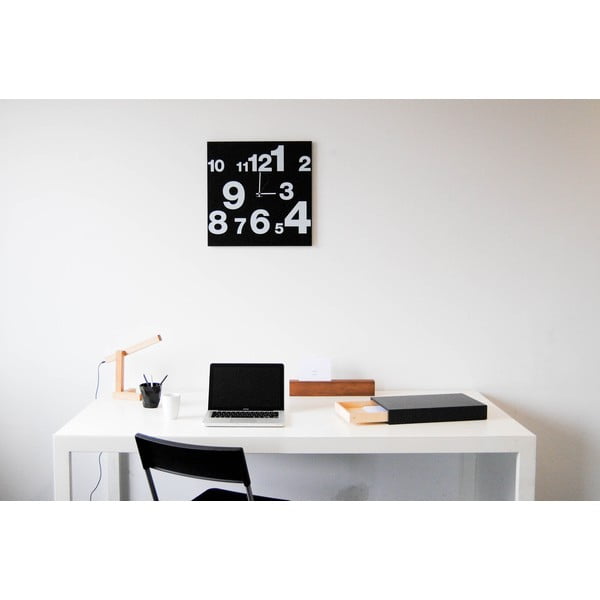 Zegar ścienny dESIGNoBJECT.it Number Line Black, 50 x 50 cm -image-3