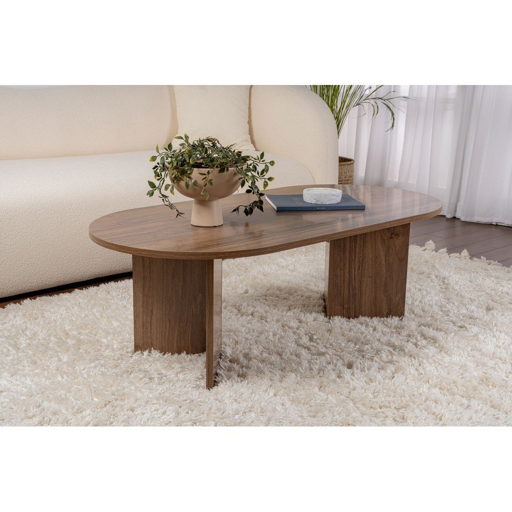 Ciemnobrązowy stolik w dekorze orzecha 60x119 cm Sable – Kalune Design (zdjęcie 3)