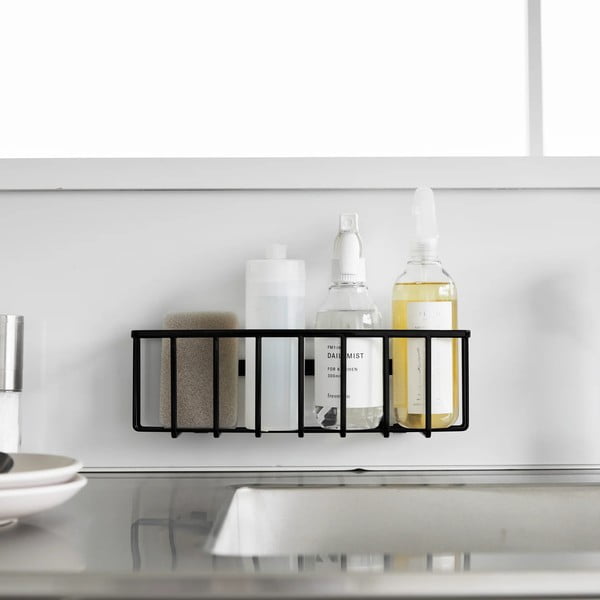 Czarny metalowy stojak na akcesoria do mycia naczyń bez wiercenia Film Hook – YAMAZAKI-image-2
