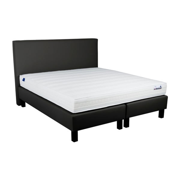 Czarne łóżko kontynentalne Revor Domino, 200x140 cm