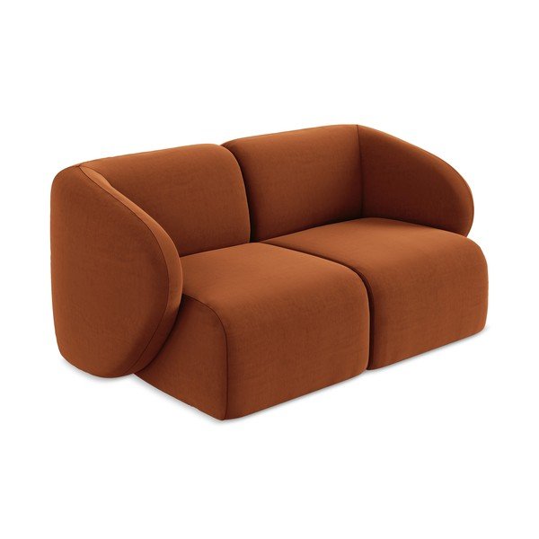 Aksamitna sofa w kolorze terakoty 174 cm Lani – Makamii-image-2