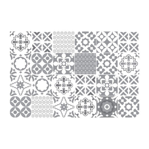 Zestaw 24 naklejek ściennych Ambiance Wall Decal Tiles Azulejos Badgio, 10x10 cm-image-1