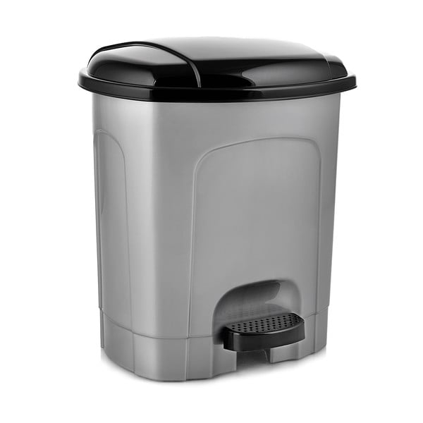 Szary plastikowy kosz na śmieci z pedałem 30 l – Orion