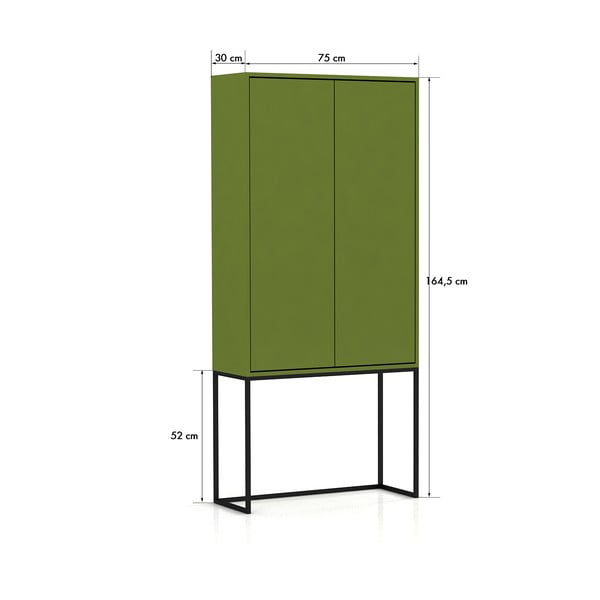 Zielona szafka 75x164,5 cm Lennon – Really Nice Things-image-3