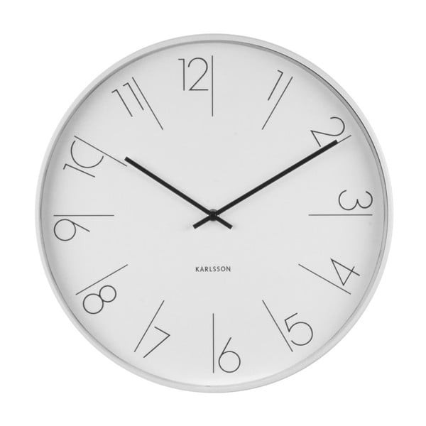 Biały zegar Present Time Elegant