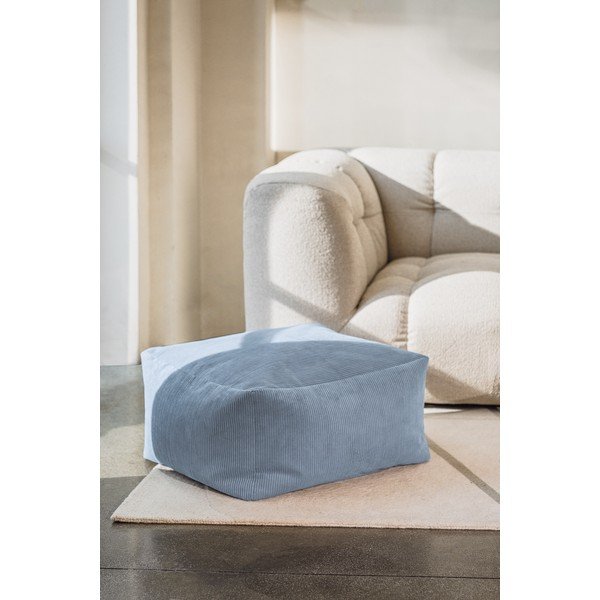 Jasnoniebieski sztruksowy puf Keno – noo.ma-image-1