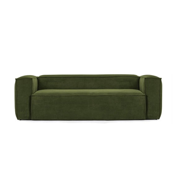 Zielona sztruksowa sofa 240 cm Blok – Kave Home