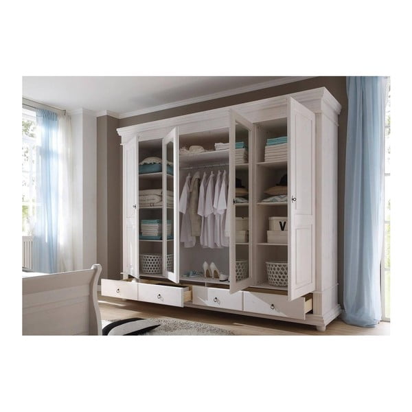 Biała szafa sosnowa 4-drzwiowa SOB Harald-image-1