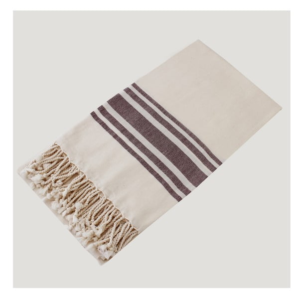Brązowy ręcznik kąpielowy Hammam Bamboo Style, 90x180 cm