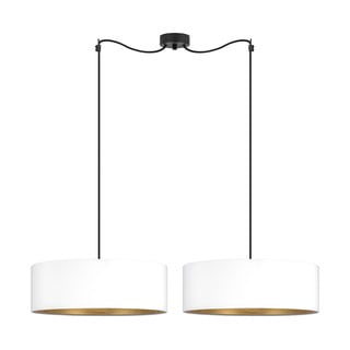 Biała podwójna lampa wisząca z detalem w złotym kolorze Sotto Luce Tres S, ⌀ 45 cm