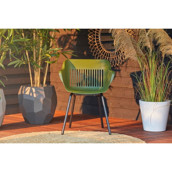 Ciemnozielone plastikowe krzesła ogrodowe zestaw 2 szt. Jill Rondo – Hartman-image-1