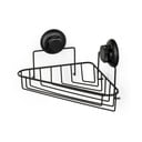 Czarna samoprzylepna narożna półka pod prysznic Compactor Bestlock Black Corner Rack 1 Shelf