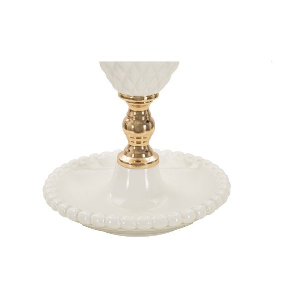 Biała lampa stołowa z tekstylnym kloszem (wysokość 57 cm) Torre – Mauro Ferretti-image-3