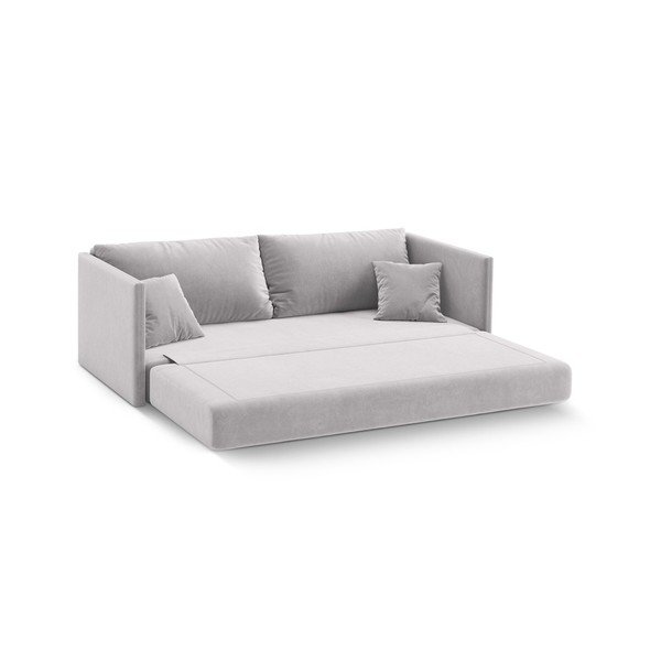 Jasnoszara aksamitna rozkładana sofa 209 cm Shannon – Cosmopolitan Design-image-2