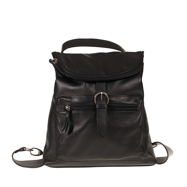 Czarny plecak skórzany Giulia Bags Euphemia