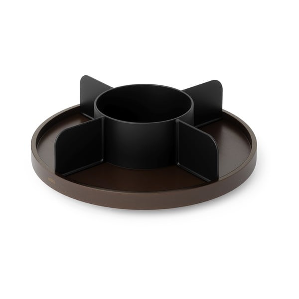 Czarny drewniany obrotowy organizer łazienkowy na kosmetyki Bellwood – Umbra