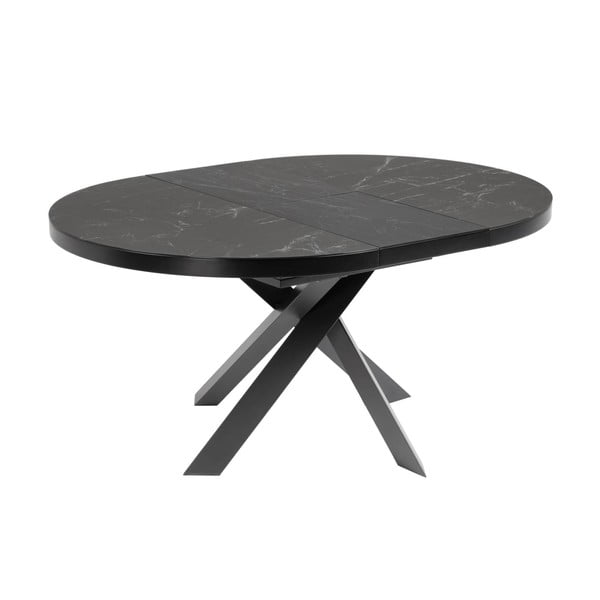 Czarny okrągły rozkładany stół z ceramicznym blatem ø 160 cm Vashti – Kave Home-image-2