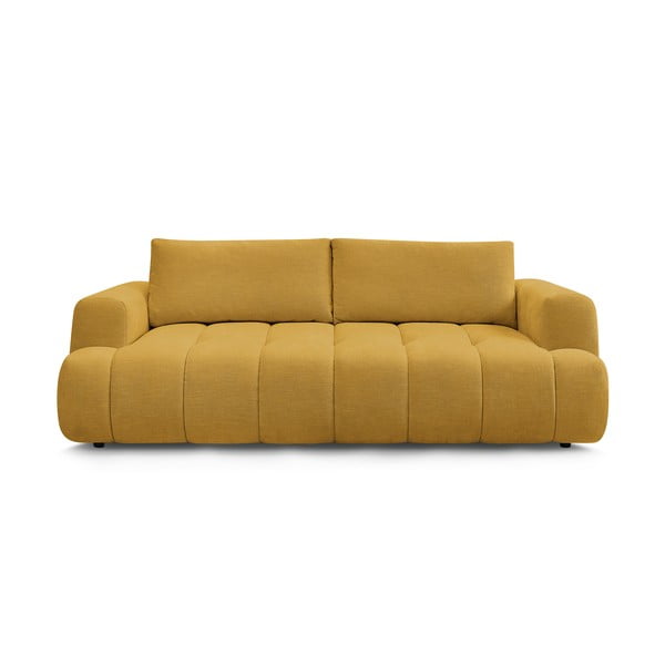 Musztardowa rozkładana/ze schowkiem sofa 251 cm Fuji – Bobochic Paris
