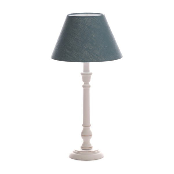 Niebieska lampa stołowa Laura, biała lakierowana brzoza, Ø 25 cm