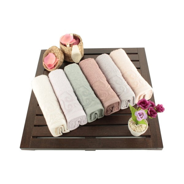 Zestaw 6 ręczników bawełnianych Sal, 30x50 cm