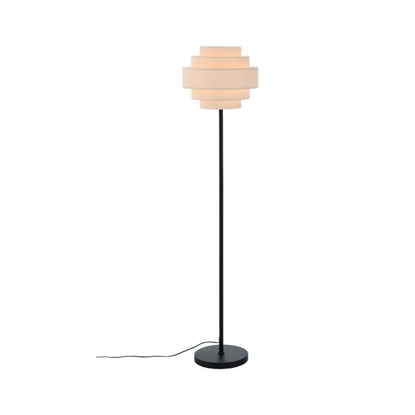 Tekstylna lampa stojąca w kolorze matowej czerni/beżowa (wysokość 145 cm) Miguel – Ellos Home-image-3