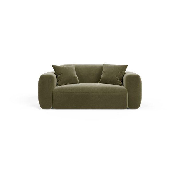 Aksamitna sofa w kolorze khaki 180 cm Strino – Cosmopolitan Design