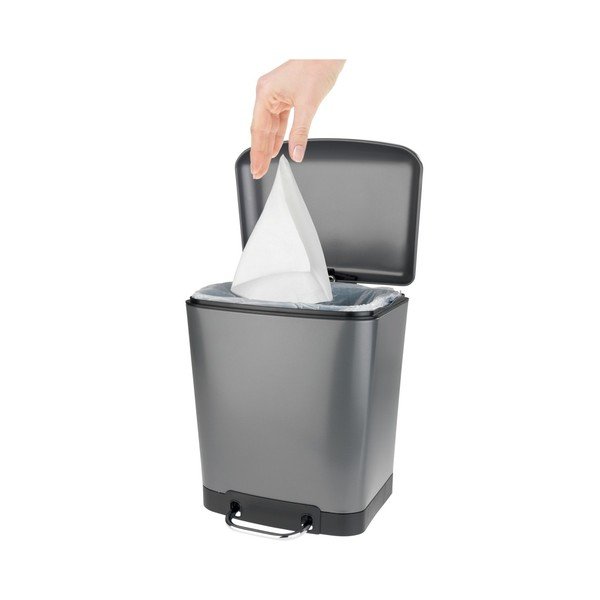 Szary kosz na śmieci z pedałem Wenko Studio, 6 l-image-2