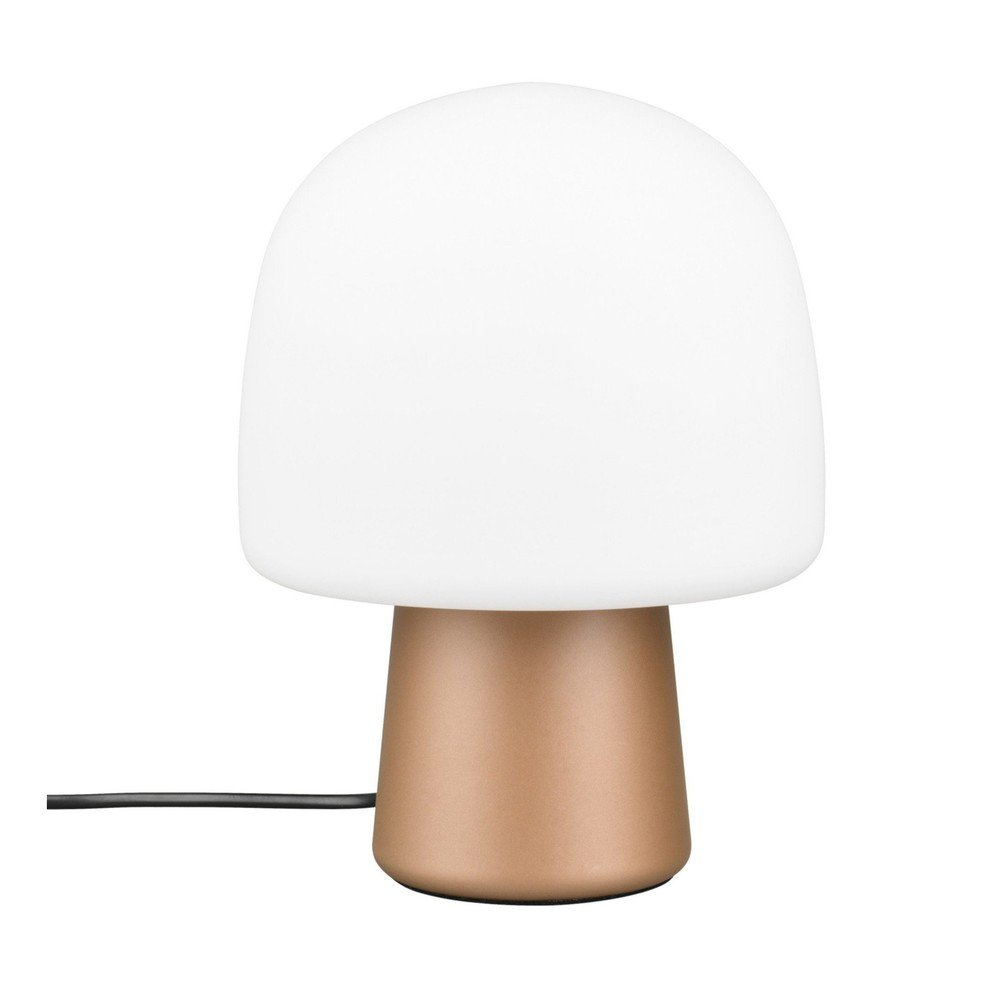 Biało-brązowa lampa stołowa ze szklanym kloszem (wysokość 27 cm) Steen – Trio