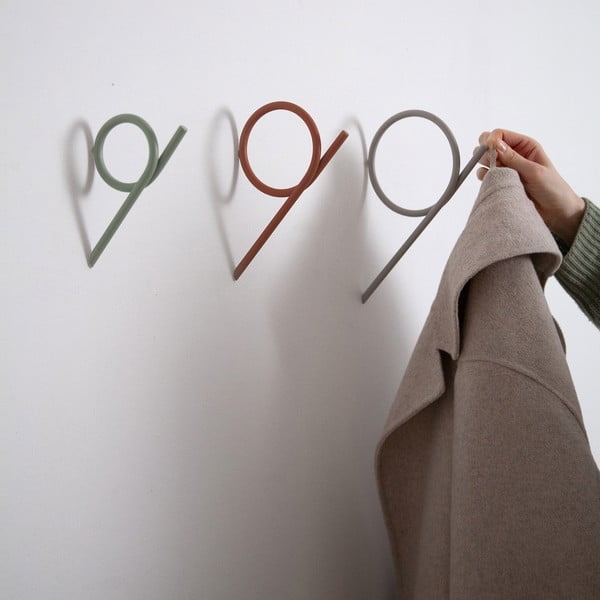 Szarozielony ścienny stalowy haczyk Tuba S – Spinder Design-image-1