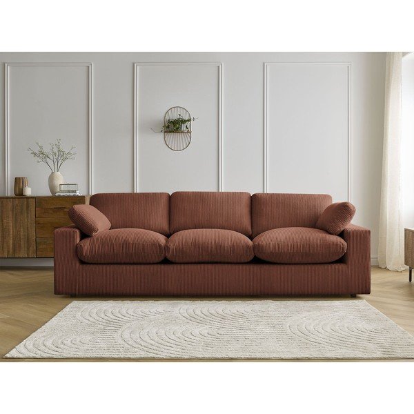 Pomarańczowa sztruksowa sofa 250 cm Belair – Bobochic Paris-image-4