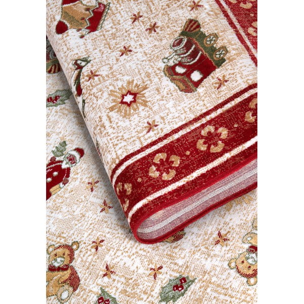 Czerwony dywan z mieszanki bawełny ze świątecznym motywem 160x230 cm Toy's Delight Red Christmas – Villeroy&Boch-image-4