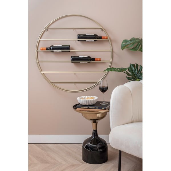 Wiszący metalowy regał na wino w kolorze złota liczba butelek 12 80x80x9 cm Redondo – PT LIVING-image-1