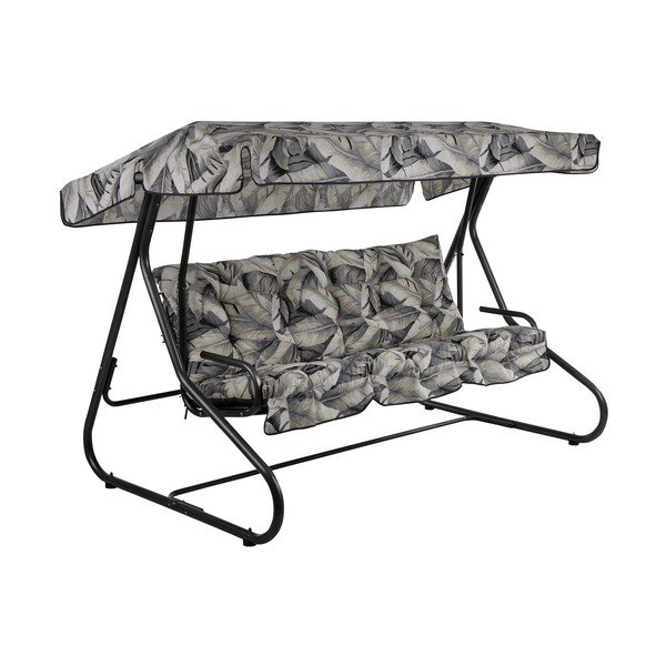 Szara metalowa huśtawka ogrodowa Milano – Dajar-image-1