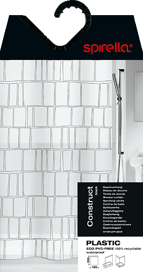 Zasłona prysznicowa 180x200 cm Construct – Spirella (zdjęcie 5)