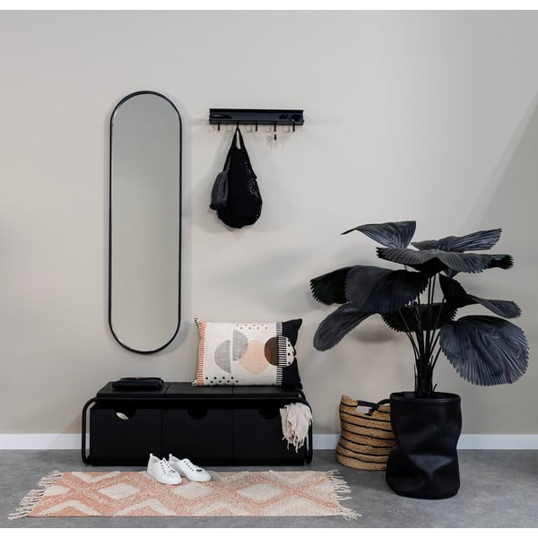 Czarny metalowy wieszak ścienny z półką 50 cm Easy – Spinder Design-image-2