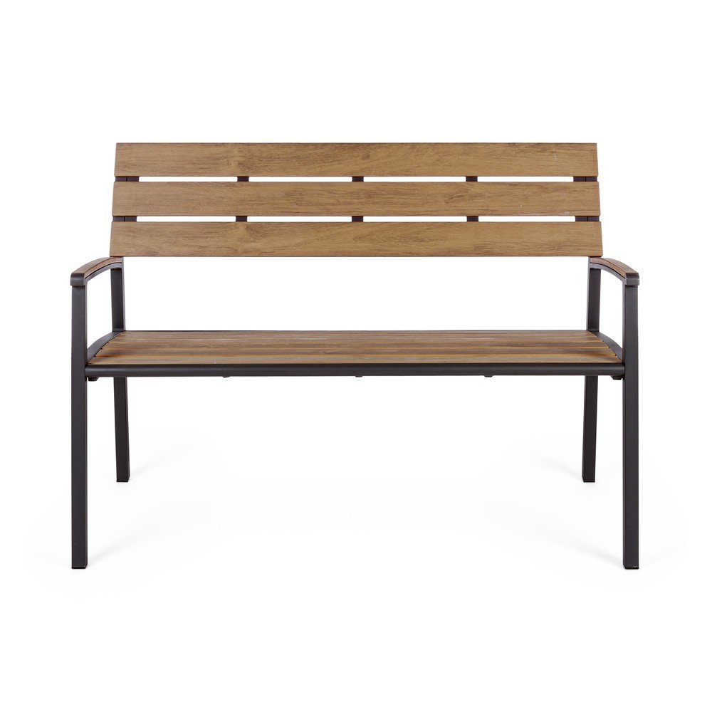 Metalowa ławka ogrodowa w naturalnym kolorze Isak – Bizzotto
