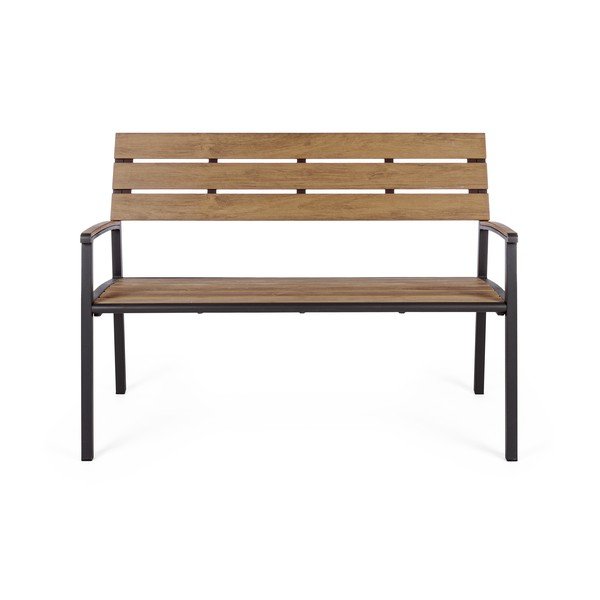 Metalowa ławka ogrodowa w naturalnym kolorze Isak – Bizzotto