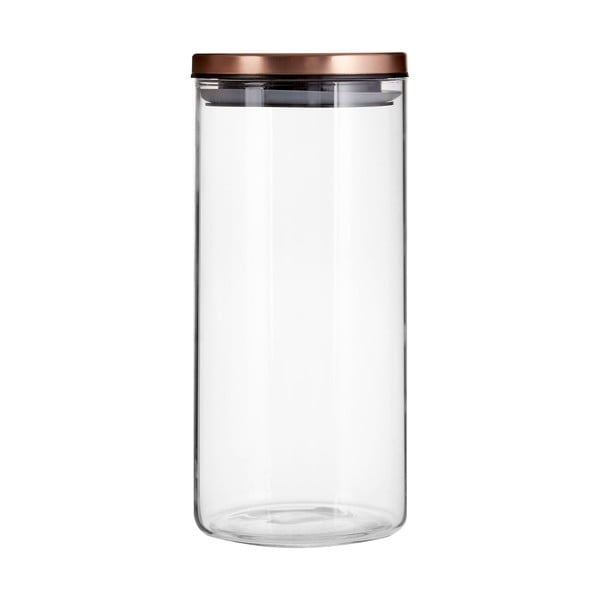 Pojemnik szklany z wieczkiem w barwie różowego złota Premier Housewares, 1,3 l
