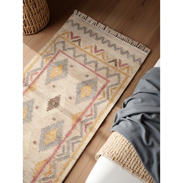 Kremowy chodnik z juty tkany ręcznie 80x200 cm Roya Imani – Elle Decoration-image-2