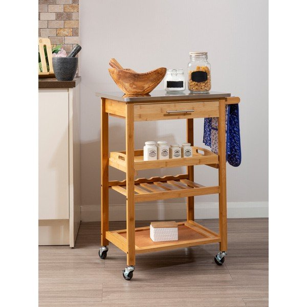 Bambusowy barek na kółkach 41x58 cm Harlow – Premier Housewares-image-3