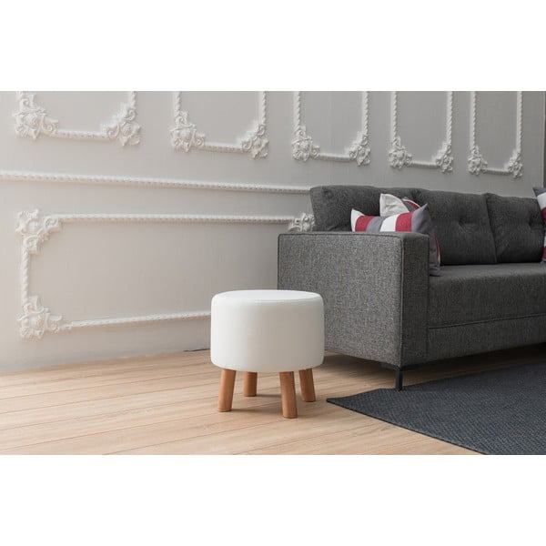 Biały puf Silindir – Balcab Home-image-1