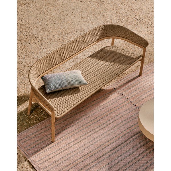 Beżowo-naturalna sofa ogrodowa z litego drewna akacjowego Arinella – Kave Home-image-2