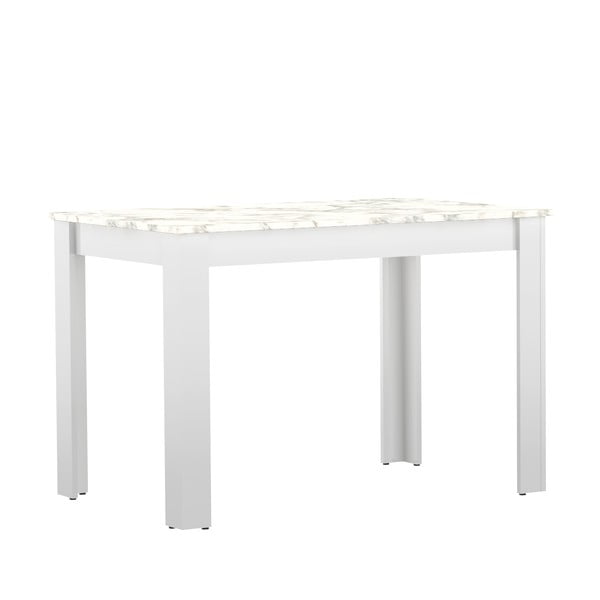 Biały stół z blatem w dekorze marmuru 110x70 cm Nice – TemaHome -image-3