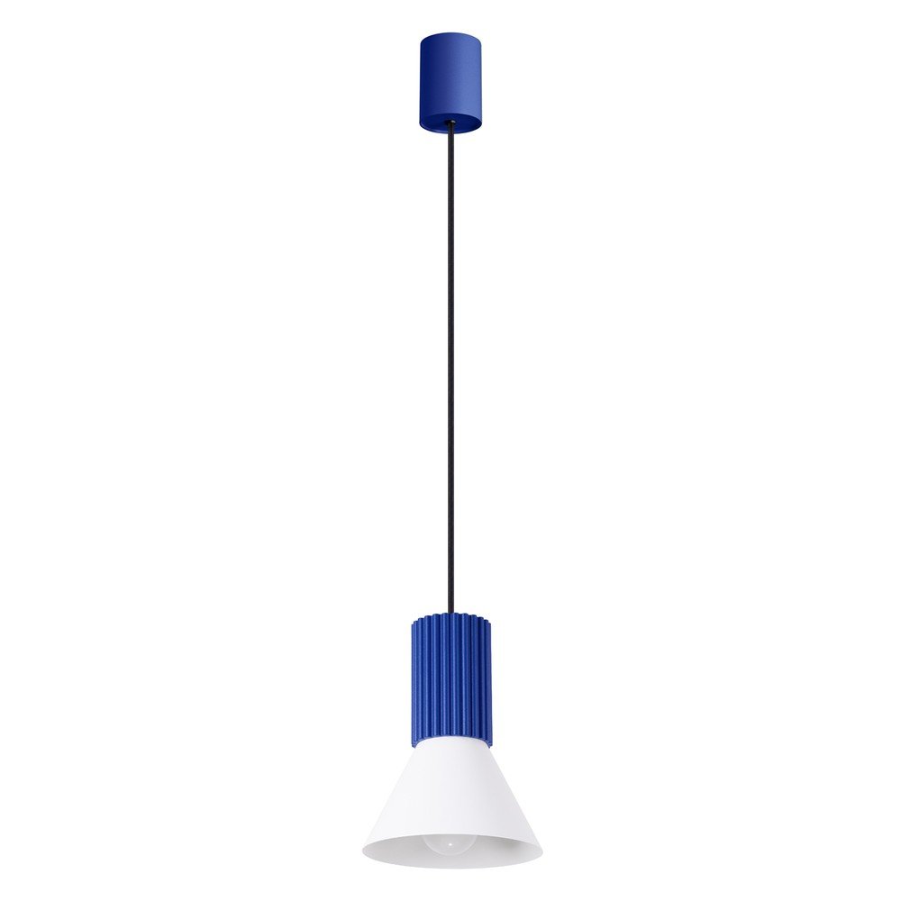 Niebieska metalowa lampa wisząca ø 14 cm Niru – Sollux