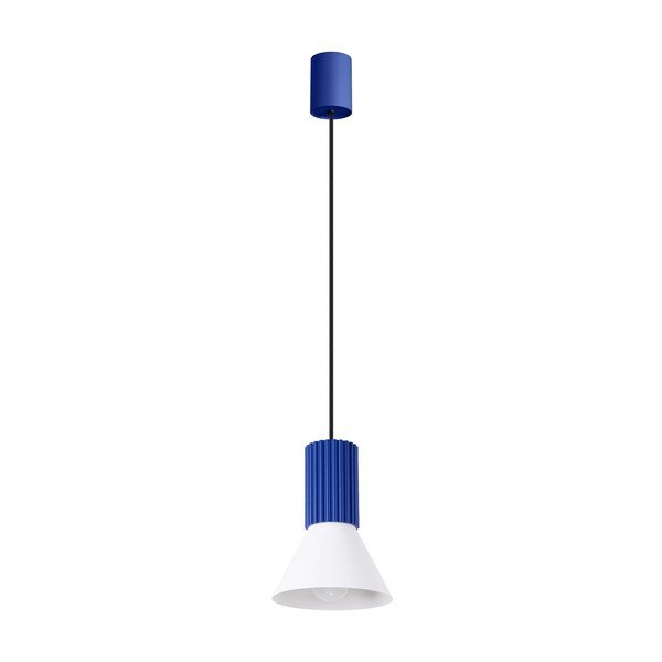 Niebieska metalowa lampa wisząca ø 14 cm Niru – Sollux