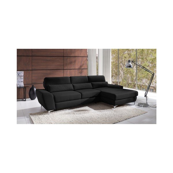 Czarny rozkładany narożnik prawostronny Windsor  & Co. Sofas Omega-image-1